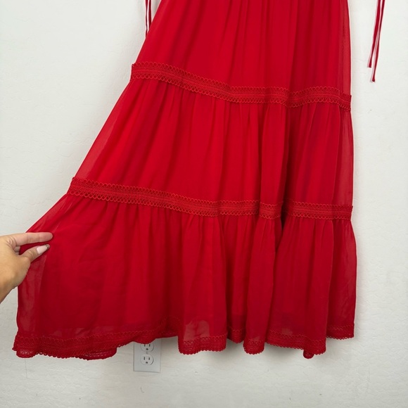 Rachel Parcell Red Tiered Sweetheart neckline Dress - Picture 7 of 13